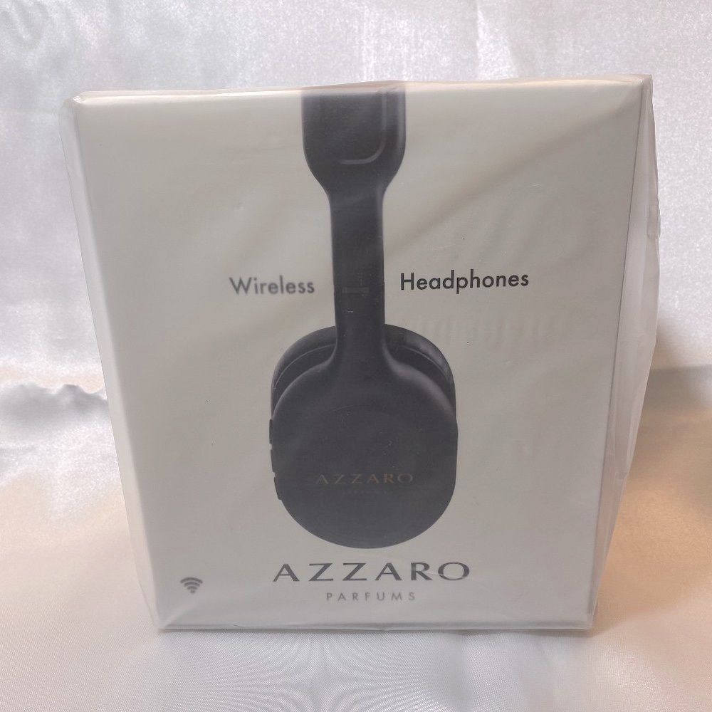 Azzaro Parfum Wireless Headphones,Black Bluetooth Over-Ear,Adjustable,Boxed,NEW